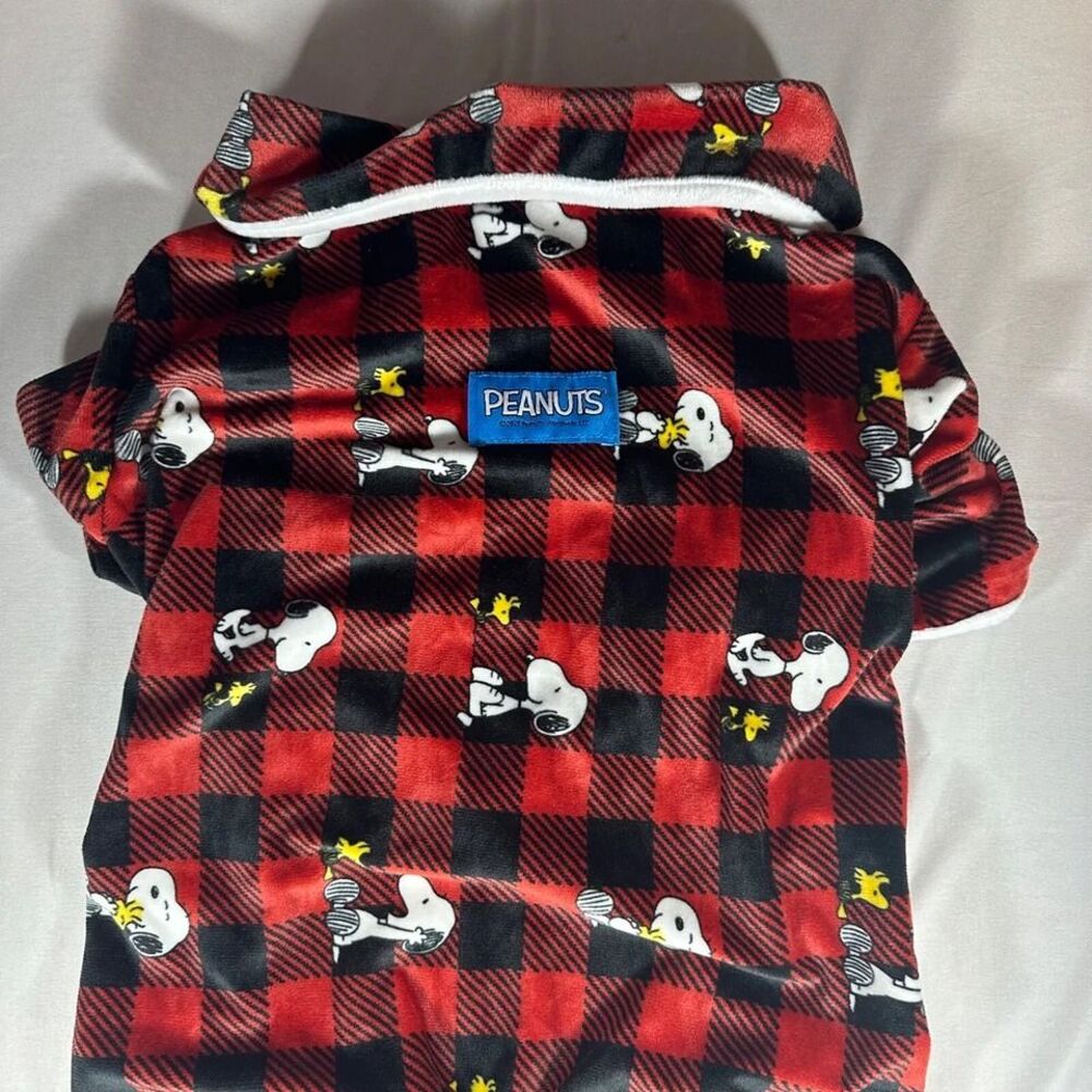 Snoopy Peanuts Dog Pajamas red and black plaid Berkshire Pet collection Medium